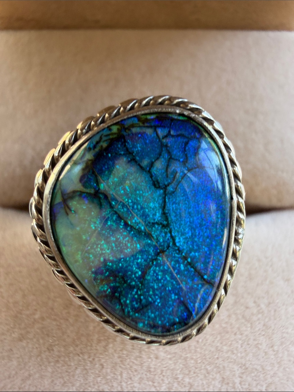 Sterling Silver Monarch Opal Ring